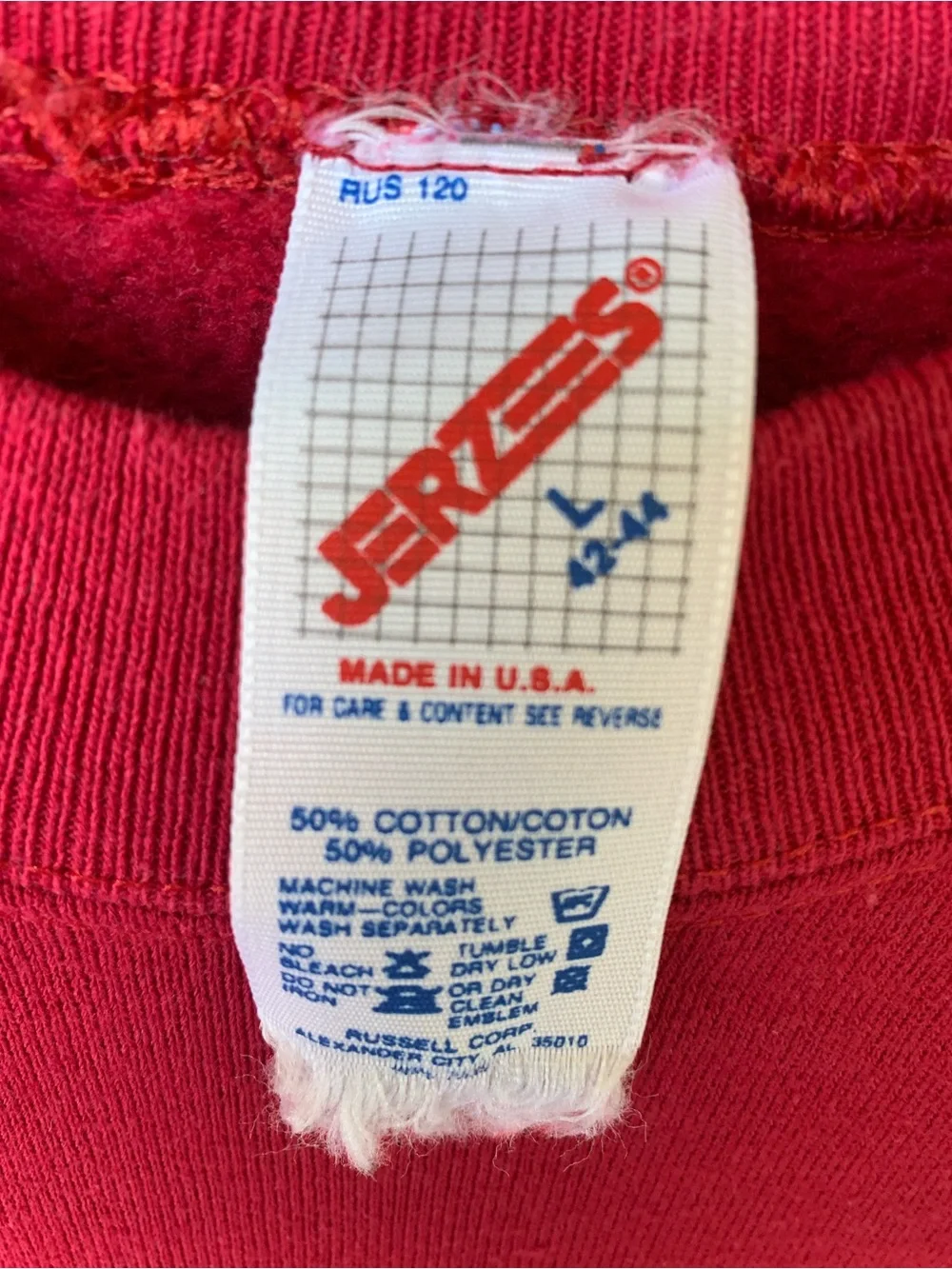Vintage Blank Dark Red Crewneck Sweatshirt Adult Large 90s Sweater Jerzees USA